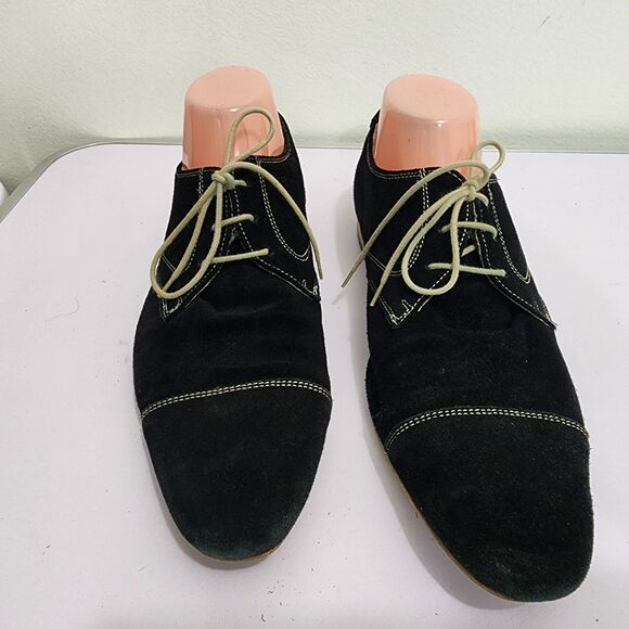 Romolo Remo Brogue Toe Cap Suede Leather Lace up Loafer Black Mens EUR41 main image 2